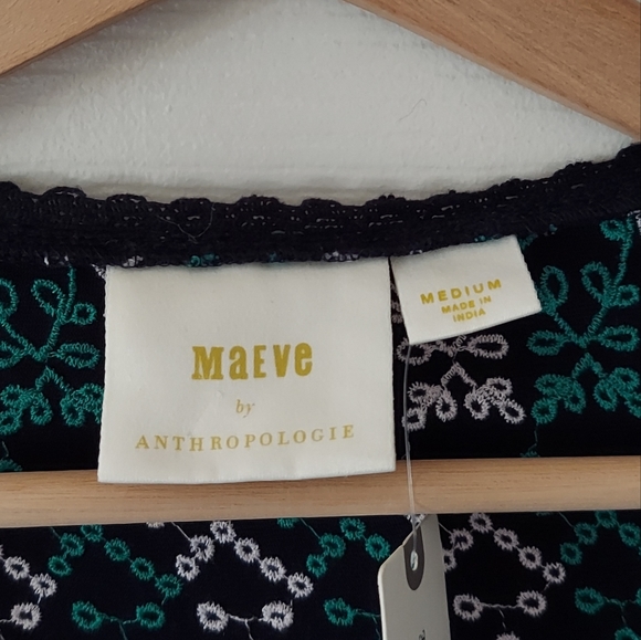NWT Maeve Anthropologie Cammie Embroidered Peplum Tunic Top Size Medium - Picture 6 of 6